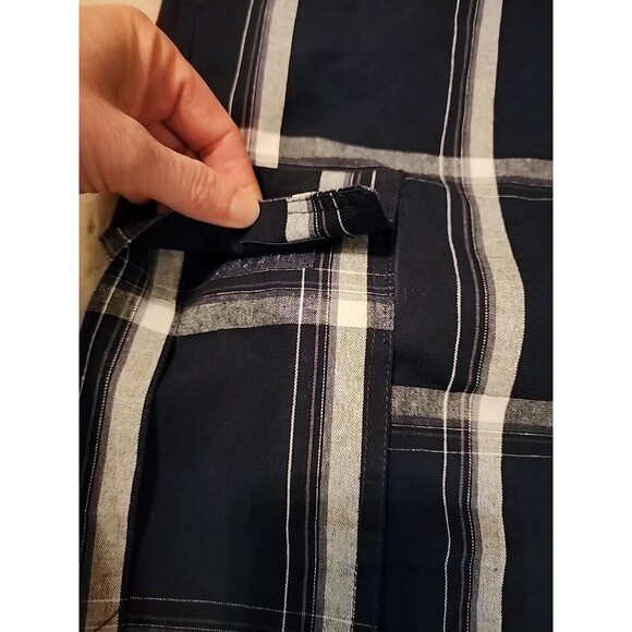 Nwt Shaka Wear Cargo Shorts Men's Sz 4XL Navy BluePlaid Drawstring Elastic Waist - Picture 2 of 13